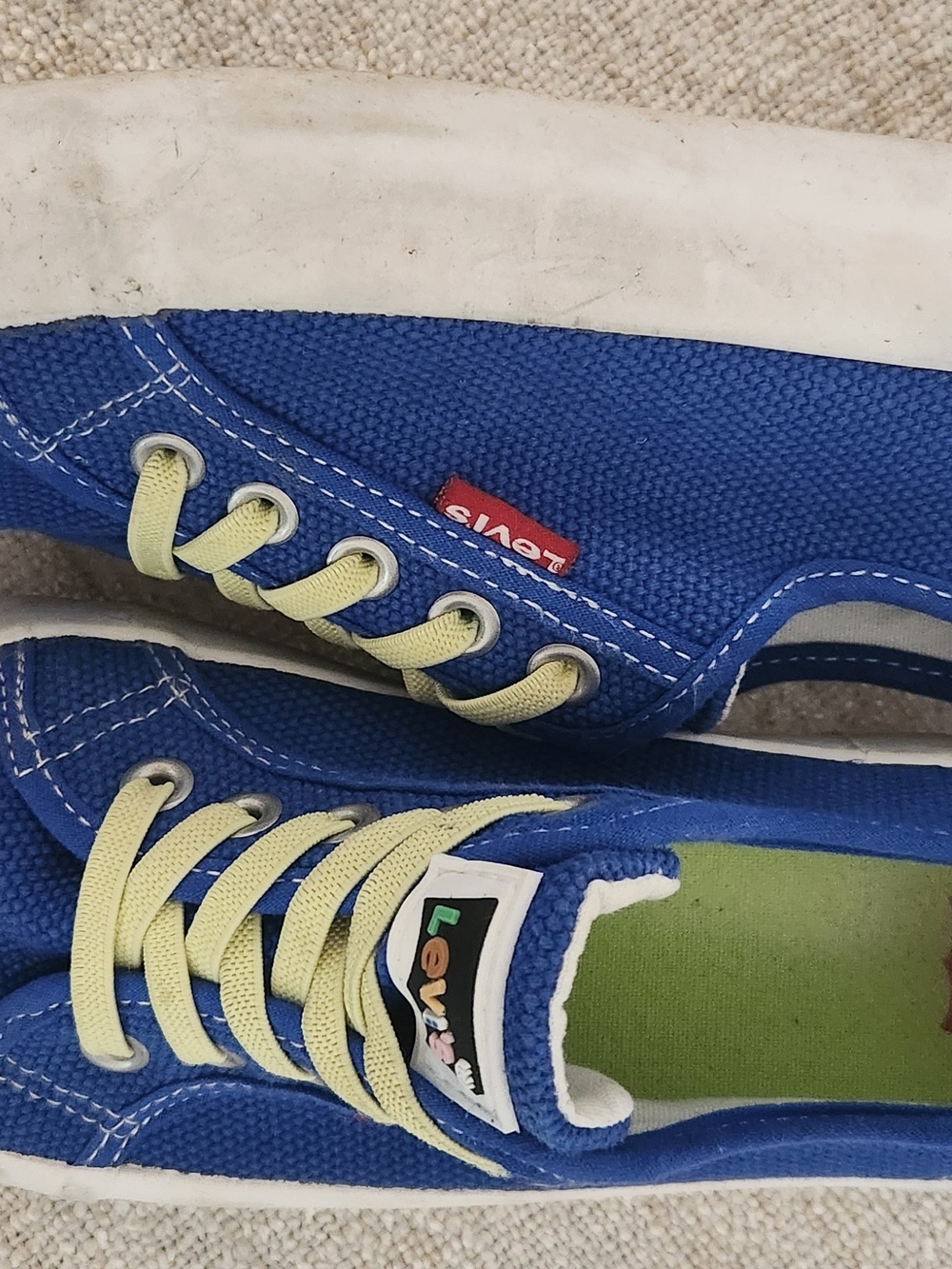Levi’s Betty/Vee Blue Canvas Sneakers Kids US 3 / EU 35 - Picture 6 of 10
